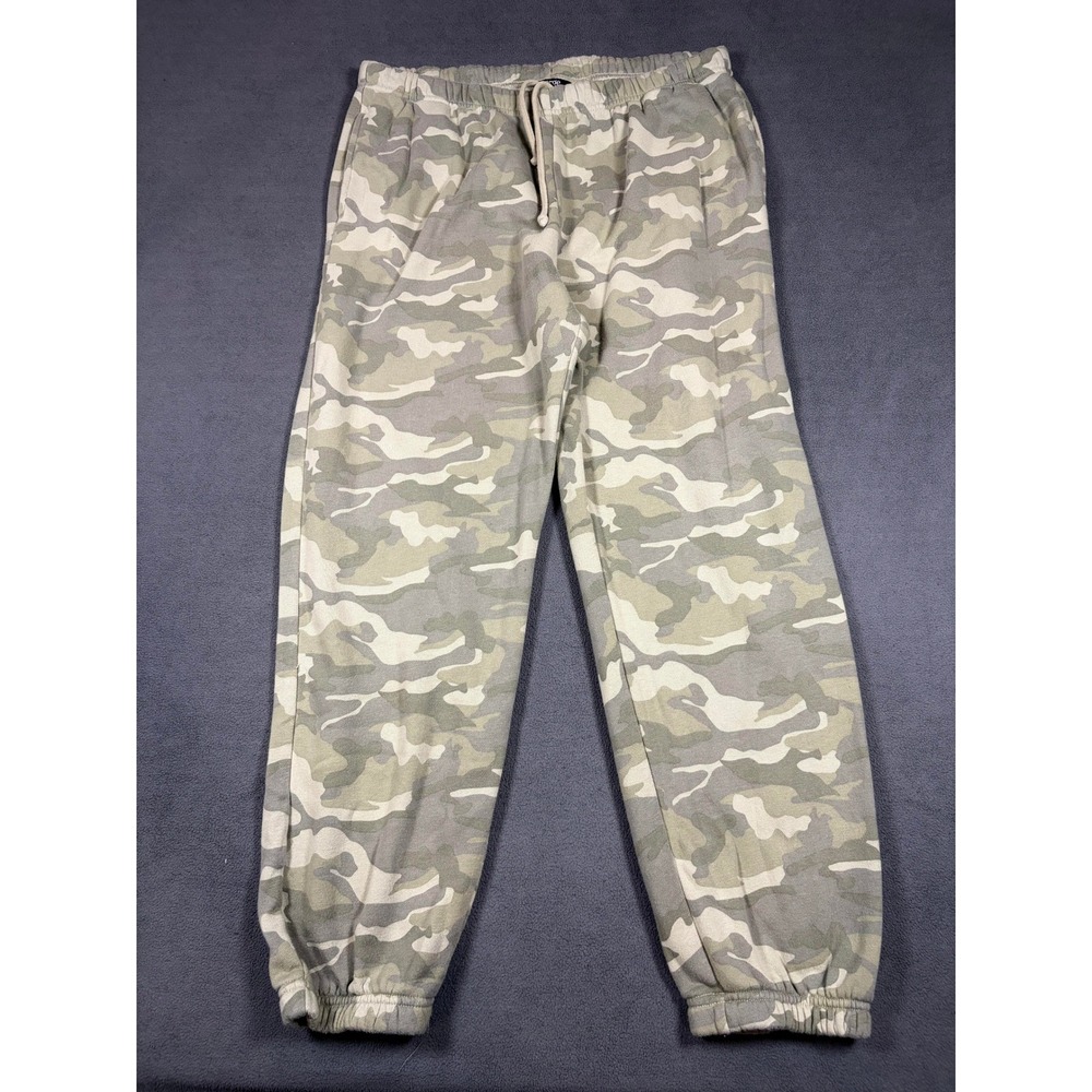 George Sweatpants Mens L Green Camo Joggers Fleece Lined Elastic Waist
